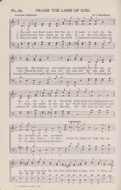 Awakening Praises: for Sunday-schools, singing-schools, revivals, conventions and general use in christian work and worship page 80