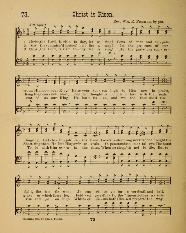 Augsburg Songs for Sunday Schools and other services page 72