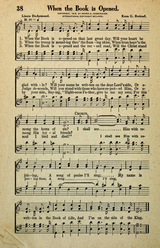Awakening Songs for the Church, Sunday School and Evangelistic Services page 38