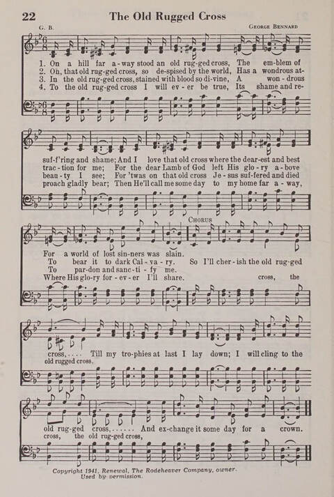 The American Service Hymnal: a collection of the great hymns and gospel songs, new and old, whose melodies and truths will meet the needs of all churches page 20