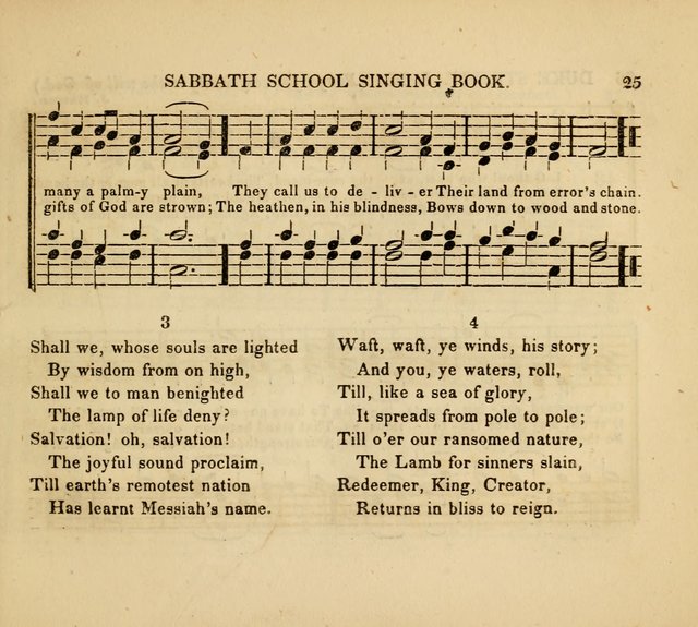 The American Sabbath School Singing Book: containing hymns, tunes, scriptural selections and chants, for Sabbath schools page 25