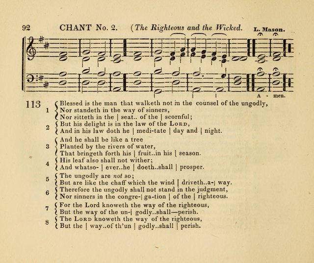 The American Sabbath School Singing Book: containing hymns, tunes, scriptural selections and chants, for Sabbath schools page 92