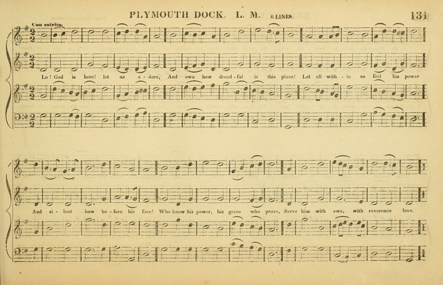 The American Vocalist: a selection of tunes, anthems, sentences, and hymns, old and new: designed for the church, the vestry, or the parlor; adapted to every variety of metre in common use. (Rev. ed.) page 131