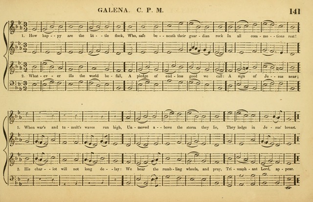 The American Vocalist: a selection of tunes, anthems, sentences, and hymns, old and new: designed for the church, the vestry, or the parlor; adapted to every variety of metre in common use. (Rev. ed.) page 141