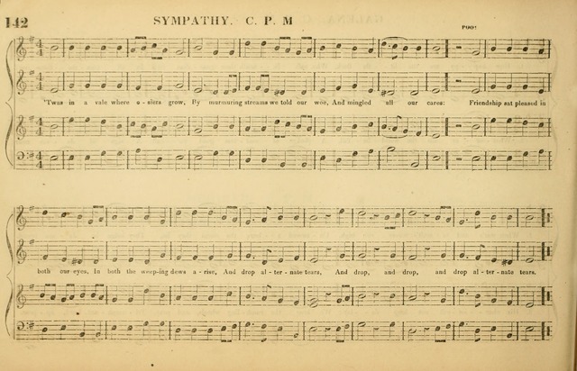 The American Vocalist: a selection of tunes, anthems, sentences, and hymns, old and new: designed for the church, the vestry, or the parlor; adapted to every variety of metre in common use. (Rev. ed.) page 142