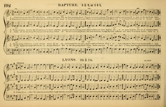 The American Vocalist: a selection of tunes, anthems, sentences, and hymns, old and new: designed for the church, the vestry, or the parlor; adapted to every variety of metre in common use. (Rev. ed.) page 192