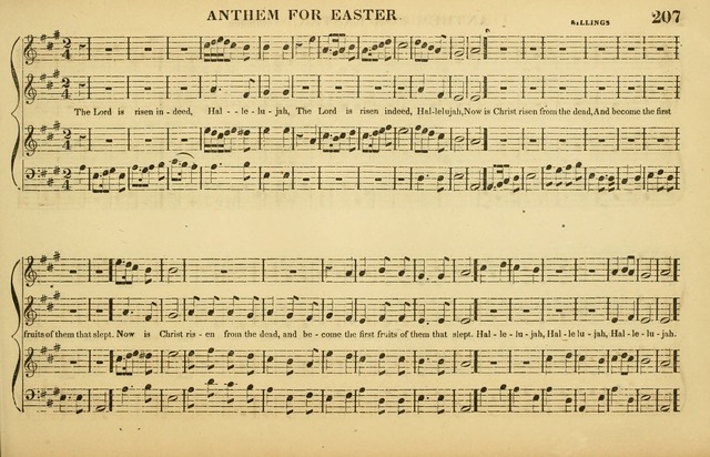 The American Vocalist: a selection of tunes, anthems, sentences, and hymns, old and new: designed for the church, the vestry, or the parlor; adapted to every variety of metre in common use. (Rev. ed.) page 207