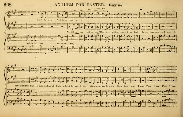 The American Vocalist: a selection of tunes, anthems, sentences, and hymns, old and new: designed for the church, the vestry, or the parlor; adapted to every variety of metre in common use. (Rev. ed.) page 208