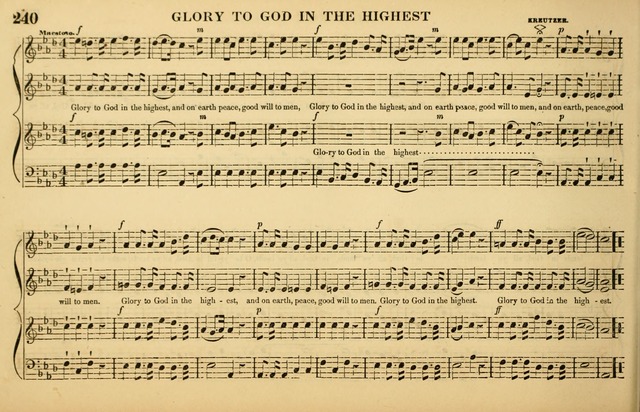 The American Vocalist: a selection of tunes, anthems, sentences, and hymns, old and new: designed for the church, the vestry, or the parlor; adapted to every variety of metre in common use. (Rev. ed.) page 240