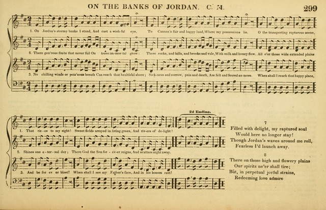 The American Vocalist: a selection of tunes, anthems, sentences, and hymns, old and new: designed for the church, the vestry, or the parlor; adapted to every variety of metre in common use. (Rev. ed.) page 299