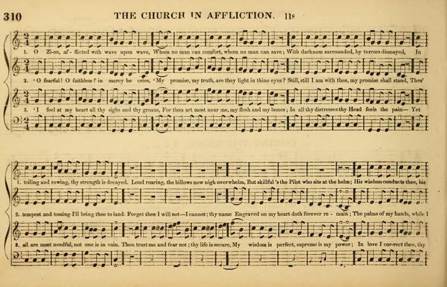 The American Vocalist: a selection of tunes, anthems, sentences, and hymns, old and new: designed for the church, the vestry, or the parlor; adapted to every variety of metre in common use. (Rev. ed.) page 310