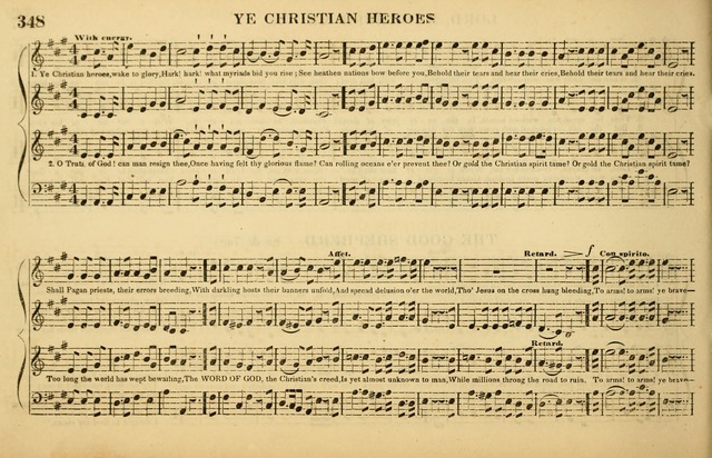 The American Vocalist: a selection of tunes, anthems, sentences, and hymns, old and new: designed for the church, the vestry, or the parlor; adapted to every variety of metre in common use. (Rev. ed.) page 348