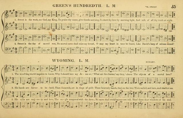 The American Vocalist: a selection of tunes, anthems, sentences, and hymns, old and new: designed for the church, the vestry, or the parlor; adapted to every variety of metre in common use. (Rev. ed.) page 35