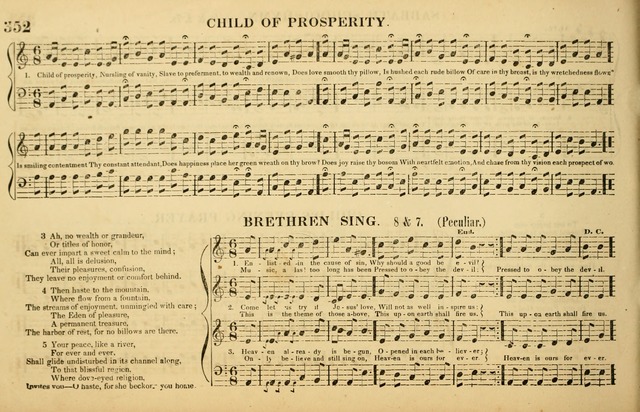 The American Vocalist: a selection of tunes, anthems, sentences, and hymns, old and new: designed for the church, the vestry, or the parlor; adapted to every variety of metre in common use. (Rev. ed.) page 352