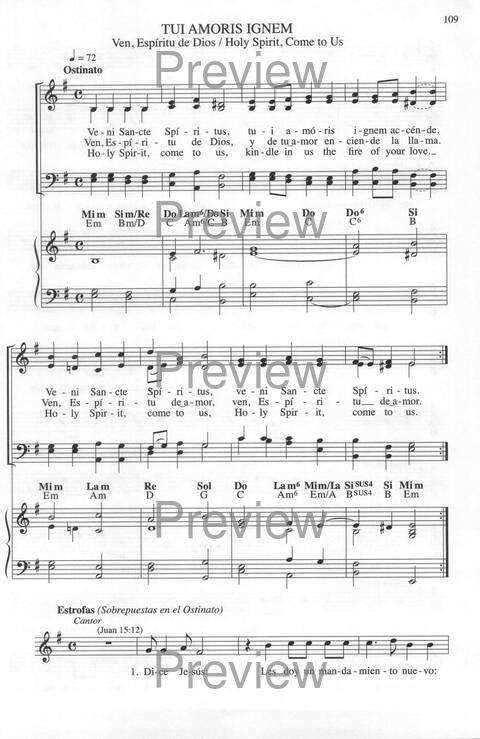 Bendigo al Señor: cánones, ostinatos, aclamacines y cantos de taizé page 109