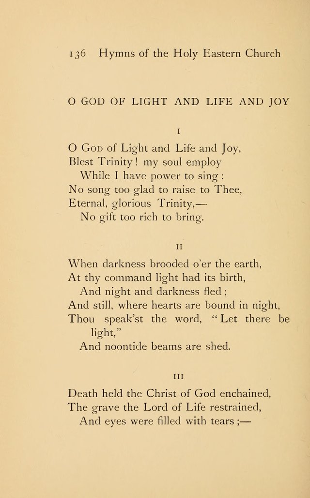 Hymns of the Holy Eastern Church: translated from the service books with introductory chapters on the history, doctrine, and worship of the church page 136