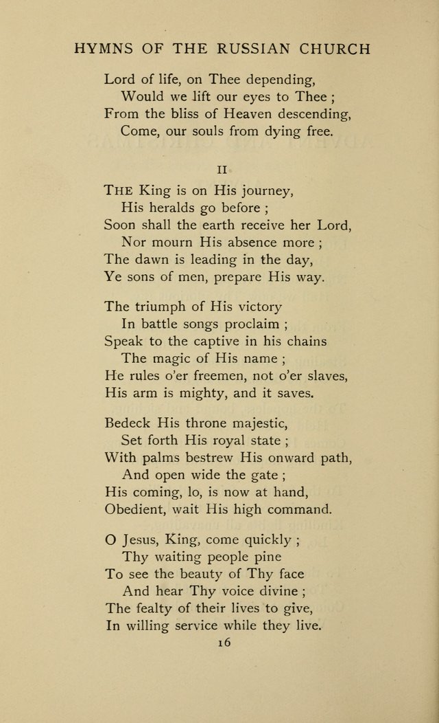 Hymns of the Russian Church: being translations, centos, and suggestions from the Greek office books with an introduction page 16