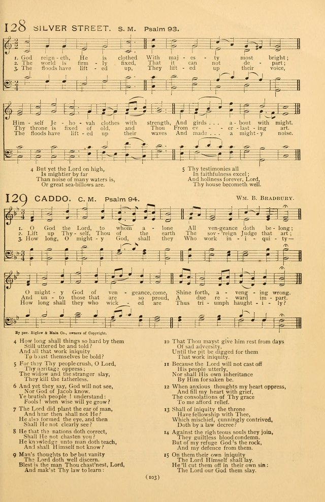 Bible Songs: consisting of selections from the Psalms set to music suitable for Sabbath Schools, prayer meetings, etc. page 103