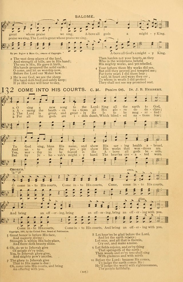 Bible Songs: consisting of selections from the Psalms set to music suitable for Sabbath Schools, prayer meetings, etc. page 105