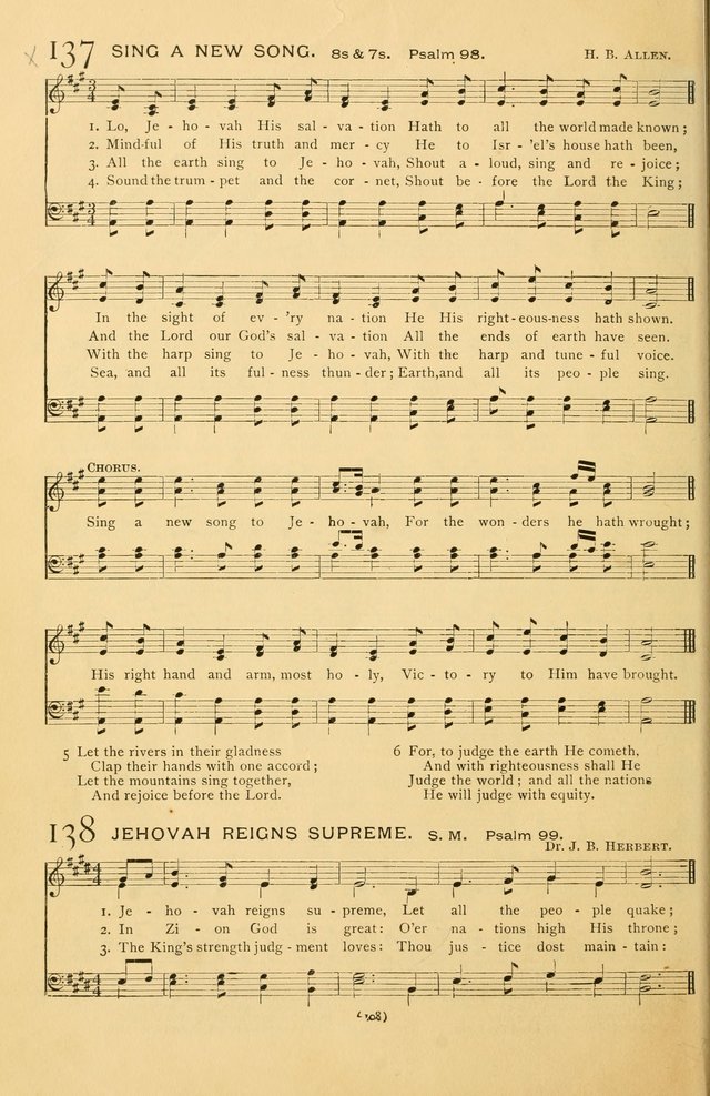 Bible Songs: consisting of selections from the Psalms set to music suitable for Sabbath Schools, prayer meetings, etc. page 108