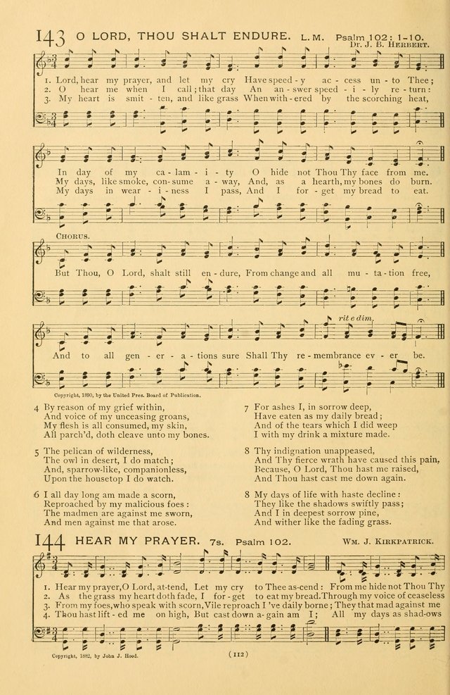 Bible Songs: consisting of selections from the Psalms set to music suitable for Sabbath Schools, prayer meetings, etc. page 112