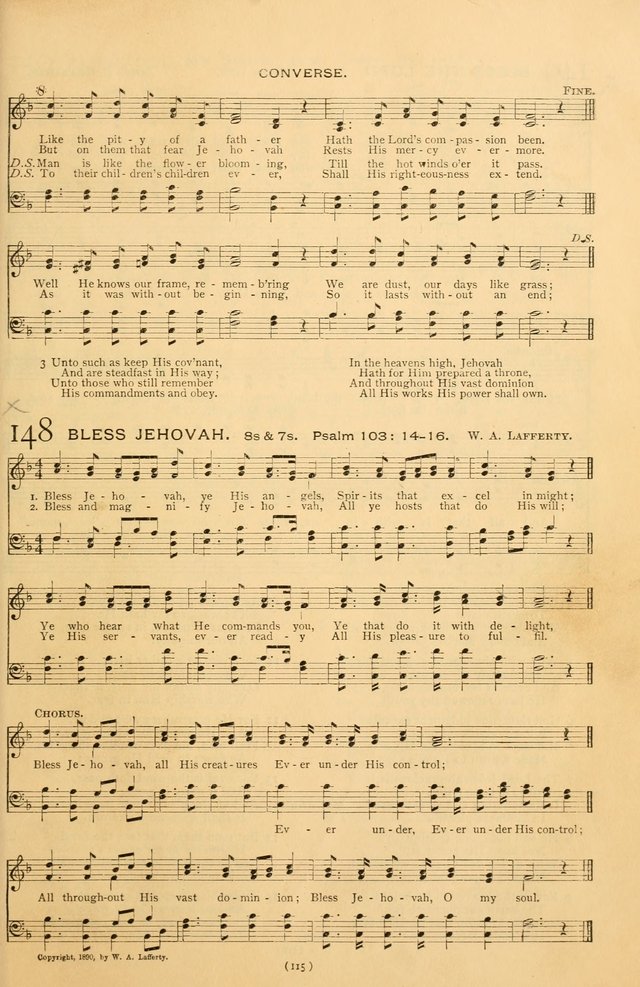 Bible Songs: consisting of selections from the Psalms set to music suitable for Sabbath Schools, prayer meetings, etc. page 115