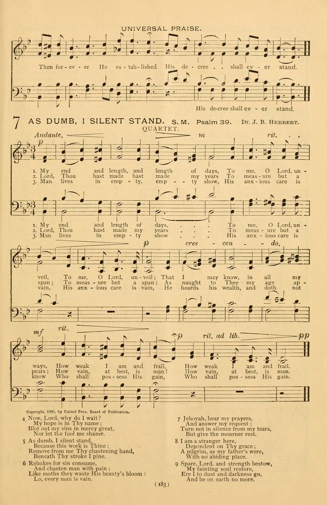 Bible Songs: consisting of selections from the Psalms set to music suitable for Sabbath Schools, prayer meetings, etc. page 183