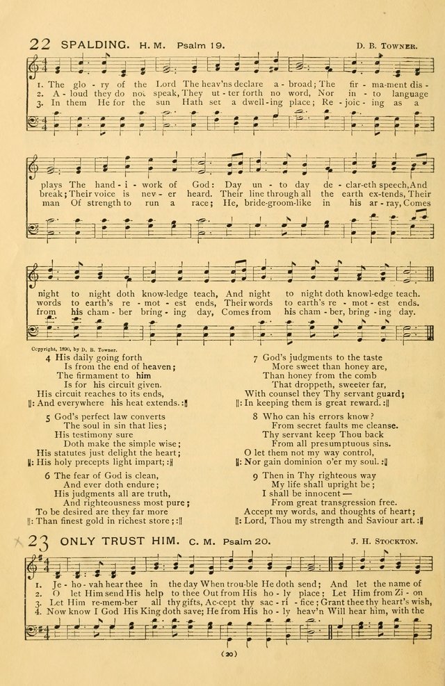 Bible Songs: consisting of selections from the Psalms set to music suitable for Sabbath Schools, prayer meetings, etc. page 20