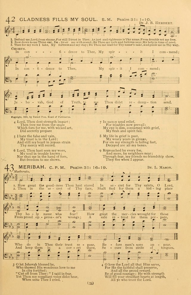 Bible Songs: consisting of selections from the Psalms set to music suitable for Sabbath Schools, prayer meetings, etc. page 35