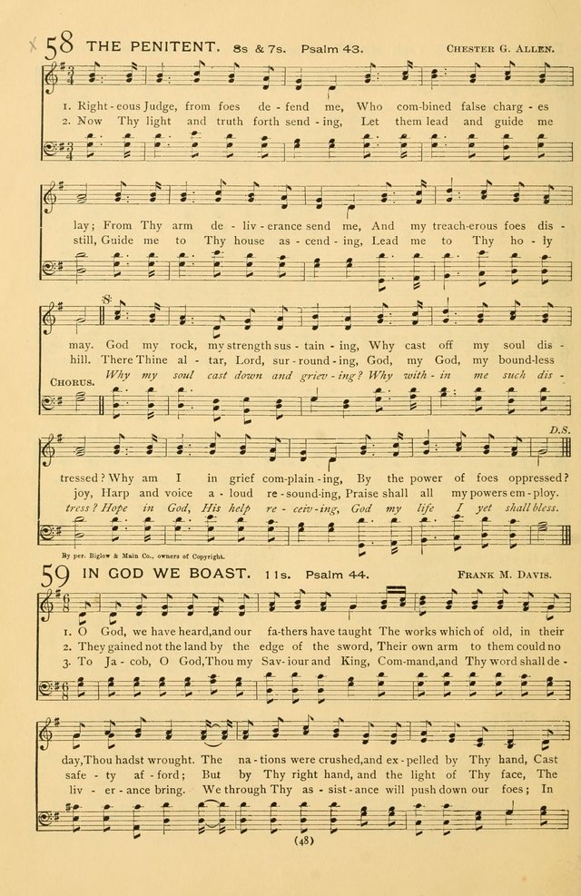 Bible Songs: consisting of selections from the Psalms set to music suitable for Sabbath Schools, prayer meetings, etc. page 48