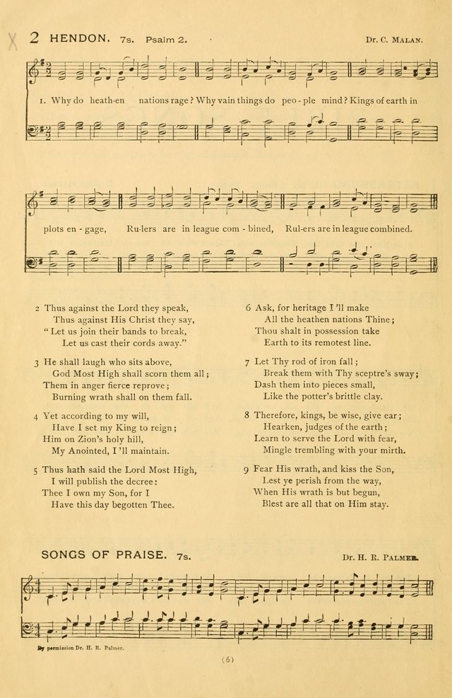 Bible Songs: consisting of selections from the Psalms set to music suitable for Sabbath Schools, prayer meetings, etc. page 6