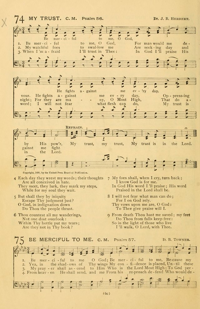 Bible Songs: consisting of selections from the Psalms set to music suitable for Sabbath Schools, prayer meetings, etc. page 60