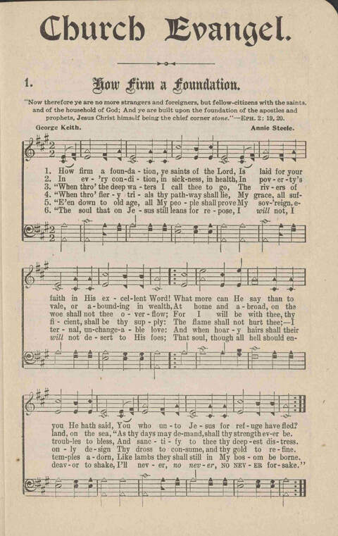 Church Evangel: a choice collection of gospel songs for church and evangelistic work page 1
