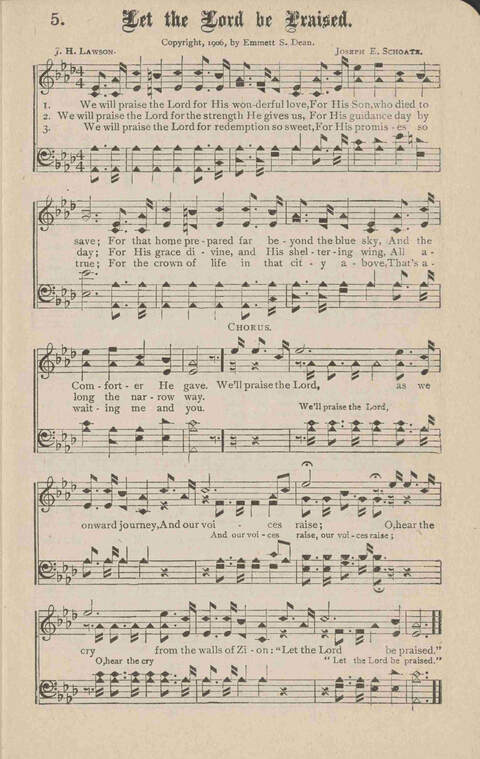 Church Evangel: a choice collection of gospel songs for church and evangelistic work page 5