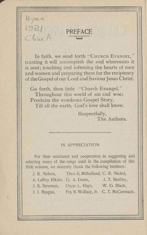 Church Evangel: a choice collection of gospel songs for church and evangelistic work page iii