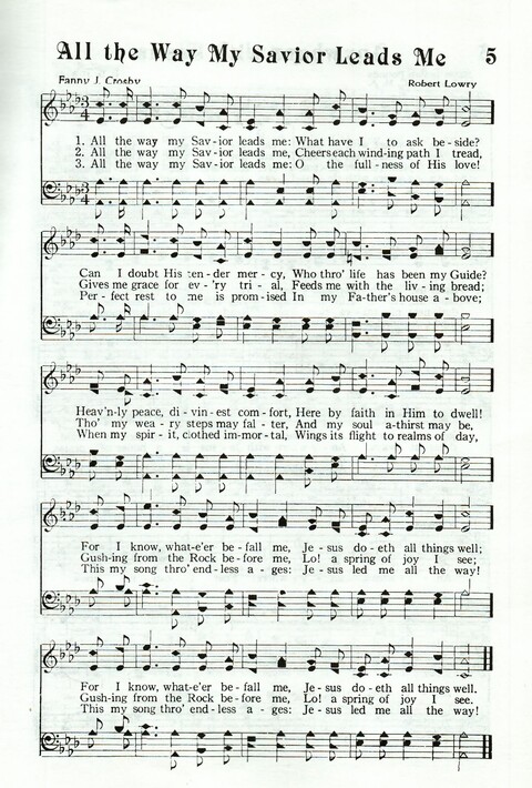 Church Gospel Songs and Hymns: a choice selection of inspiration hymns and gospel songs old and new for all services of the church and special occasions page 5
