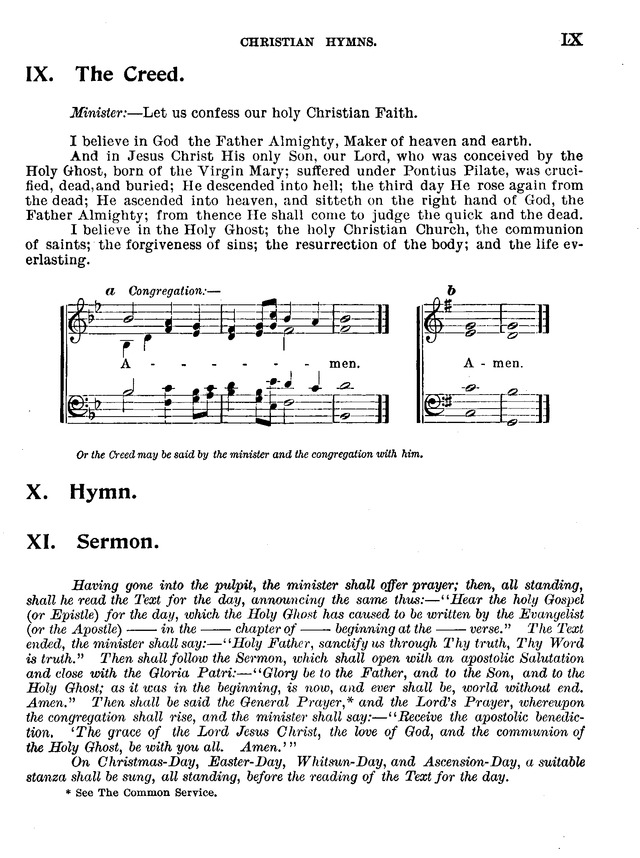 Christian Hymns: for church, school and home, with music page ix