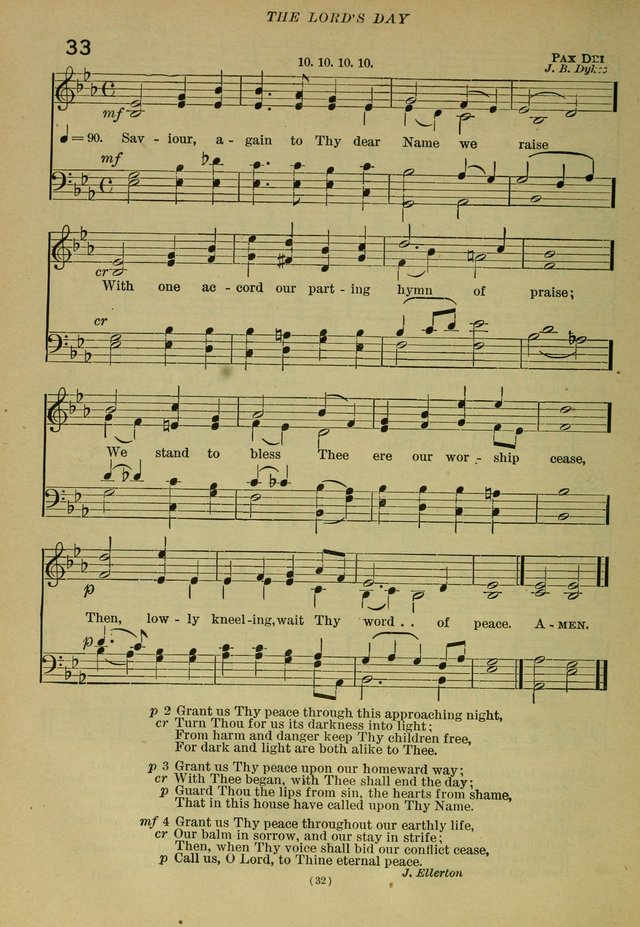 The Church Hymnal: containing hymns approved and set forth by the general conventions of 1892 and 1916; together with hymns for the use of guilds and brotherhoods, and for special occasions (Rev. ed) page 33