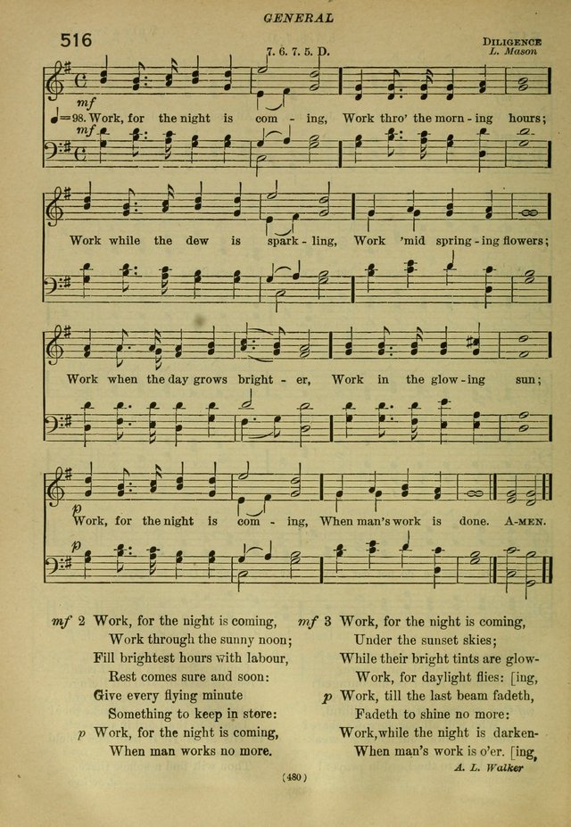 The Church Hymnal: containing hymns approved and set forth by the general conventions of 1892 and 1916; together with hymns for the use of guilds and brotherhoods, and for special occasions (Rev. ed) page 481