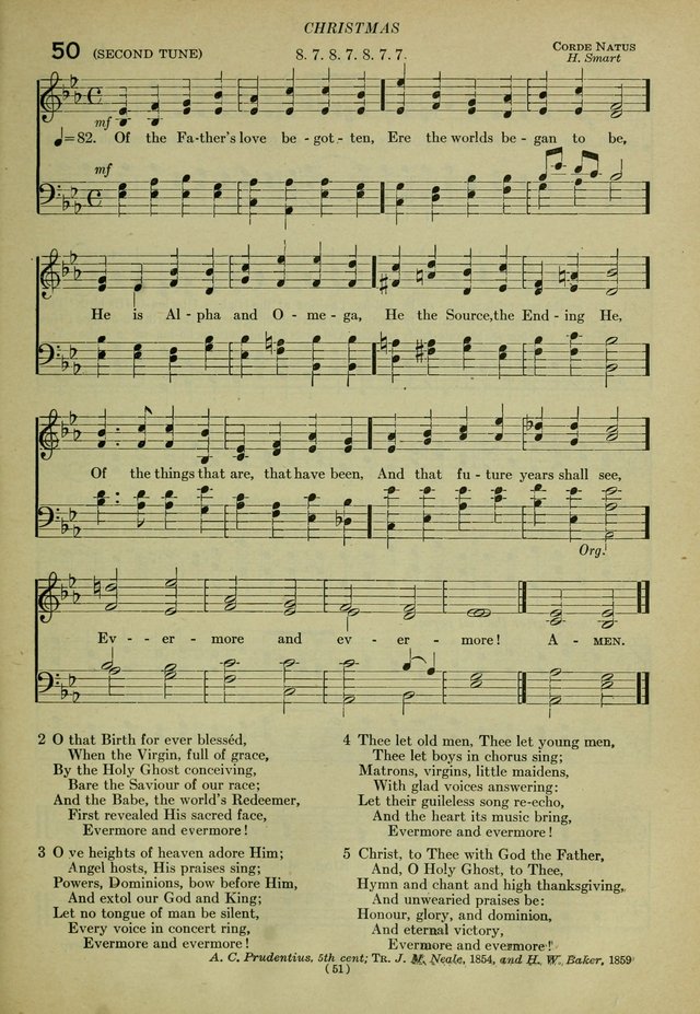 The Church Hymnal: containing hymns approved and set forth by the general conventions of 1892 and 1916; together with hymns for the use of guilds and brotherhoods, and for special occasions (Rev. ed) page 52