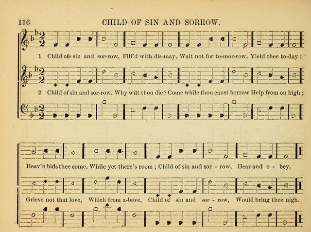 The Christian Harp and Sabbath School Songster: designed for the use of the social religious circle, revivals, and the Sabbath school (14th ed.) page 116