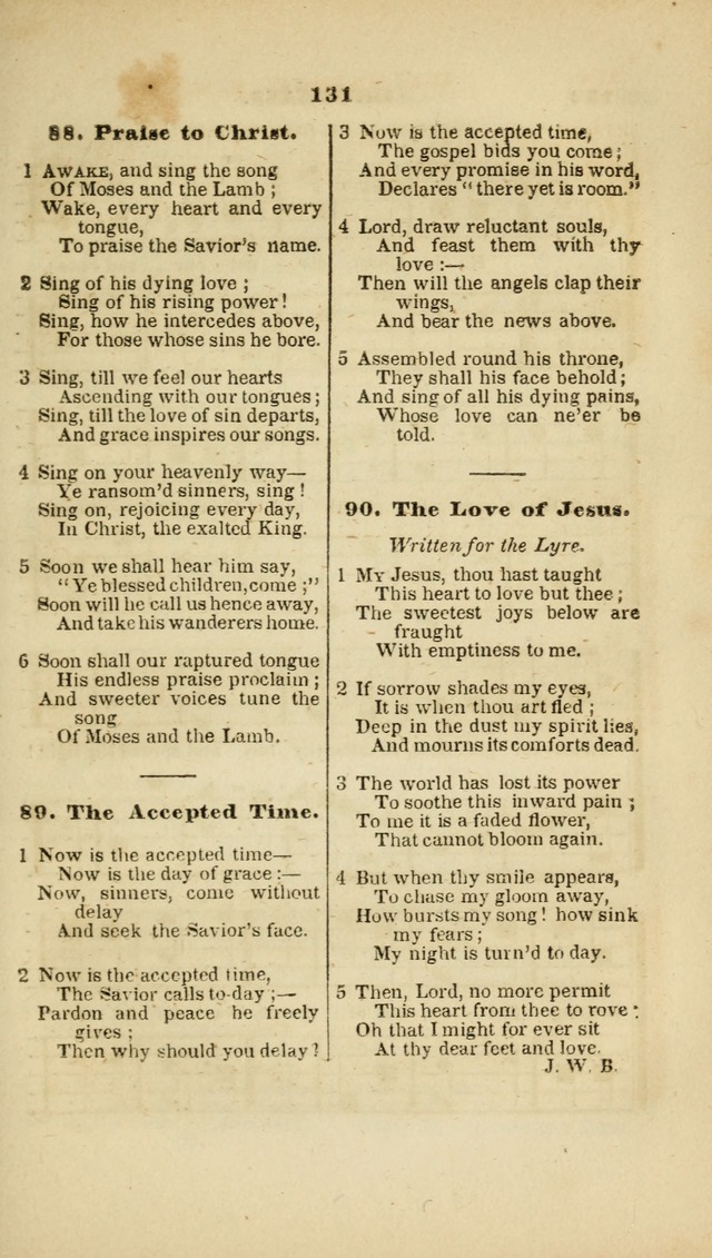 The Christian Lyre: adapted for use in families, prayer meetings, and revivals of religion page 131
