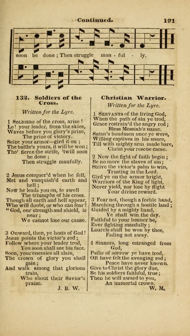 The Christian Lyre: adapted for use in families, prayer meetings, and revivals of religion page 191
