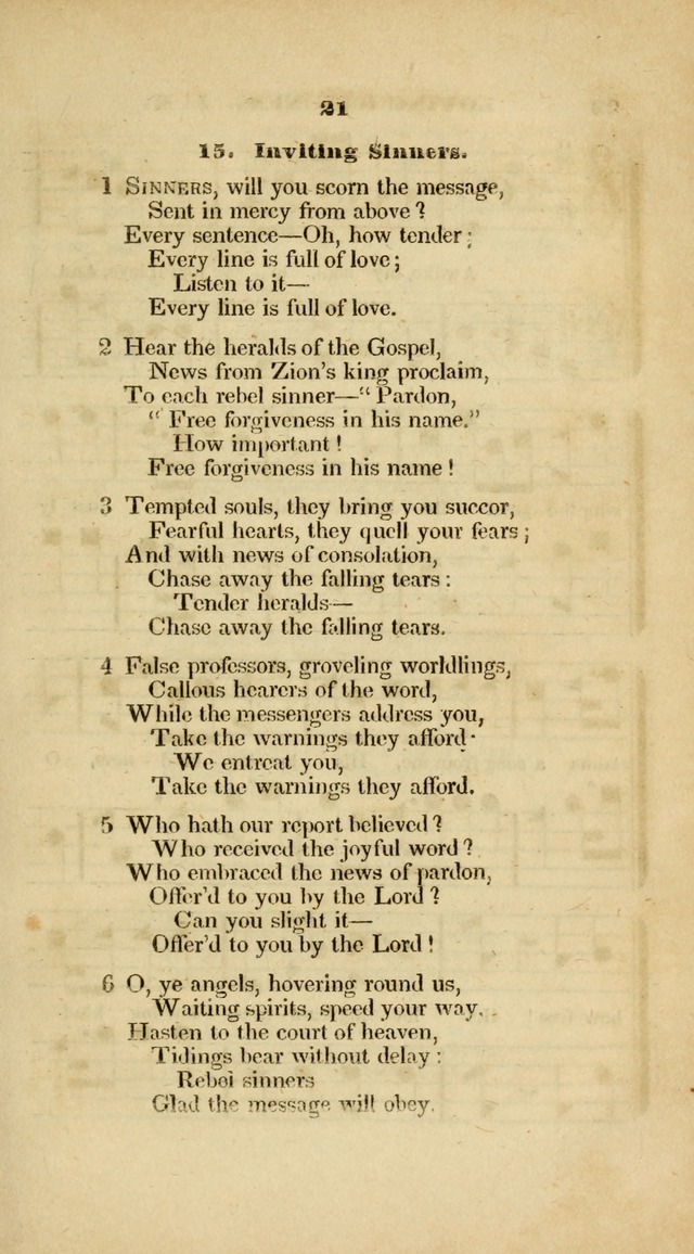 The Christian Lyre: adapted for use in families, prayer meetings, and revivals of religion page 21