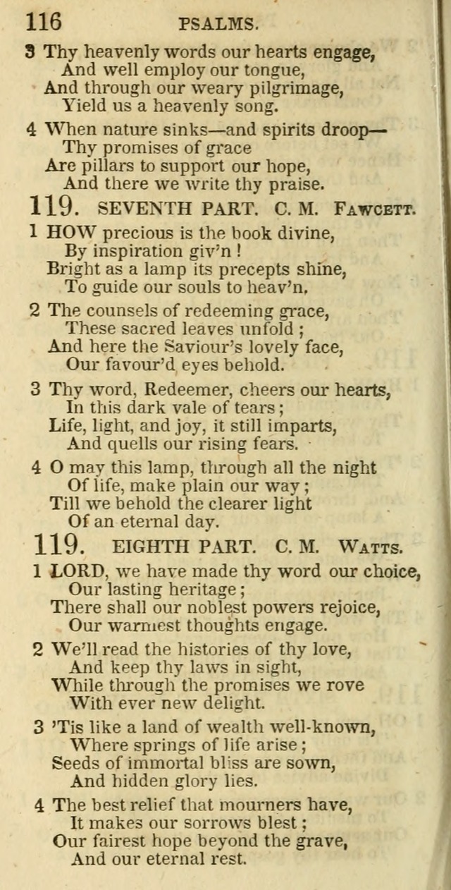 The Christian Psalmist: being a collection of psalms, hymns, and spiritual songs compiled from the most approved authors, and designed as a standard hymn book for public and social worship page 116