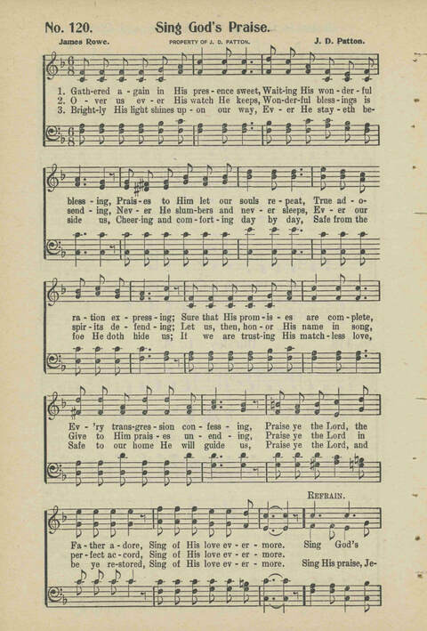Christian Praise: edited and compiled for use in Sunday schools, churches, evangelistic meetings, singing conventions and all religious services page 108