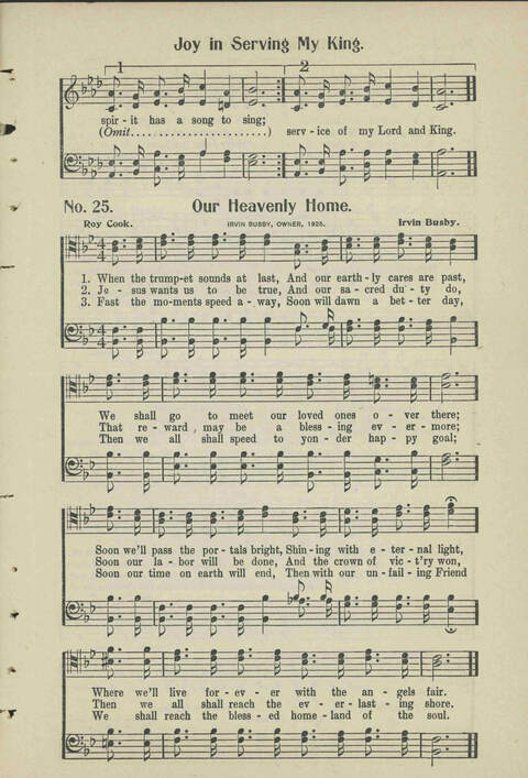 Christian Praise: edited and compiled for use in Sunday schools, churches, evangelistic meetings, singing conventions and all religious services page 25