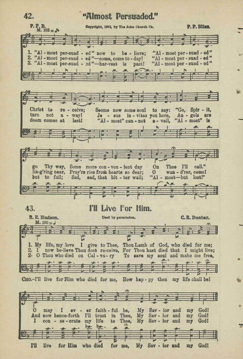 Christian Praise: edited and compiled for use in Sunday schools, churches, evangelistic meetings, singing conventions and all religious services page 40