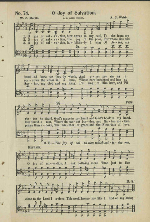 Christian Praise: edited and compiled for use in Sunday schools, churches, evangelistic meetings, singing conventions and all religious services page 63