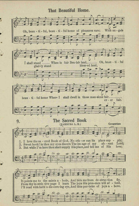 Christian Praise: edited and compiled for use in Sunday schools, churches, evangelistic meetings, singing conventions and all religious services page 9